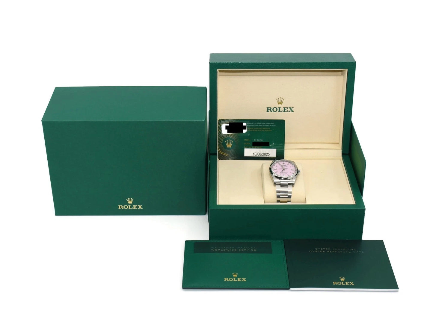 Rolex Oyster Perpetual Candy Pink Stainless Steel Watch 126000
