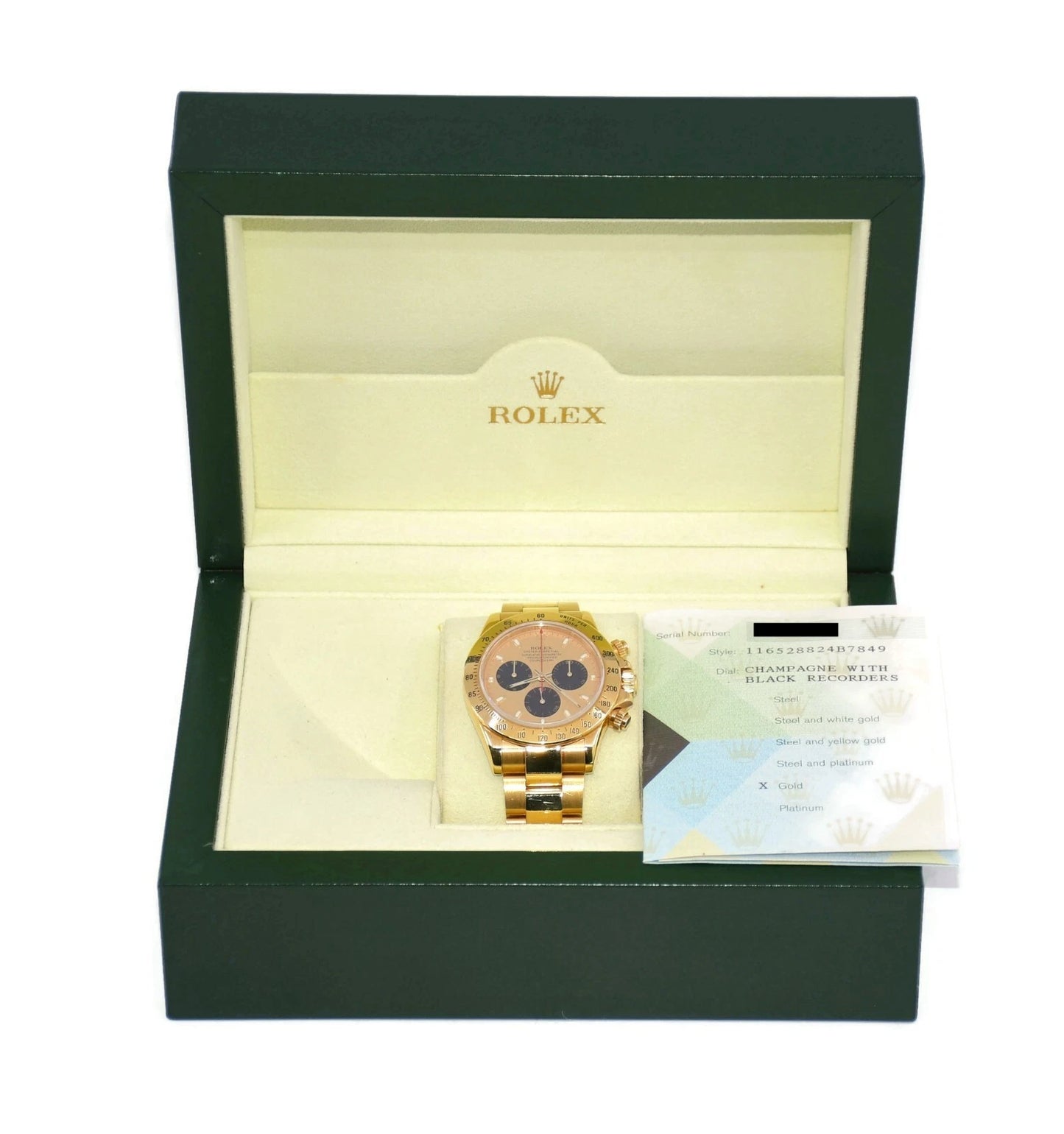 Rolex Daytona 18K Yellow Gold Watch 116528