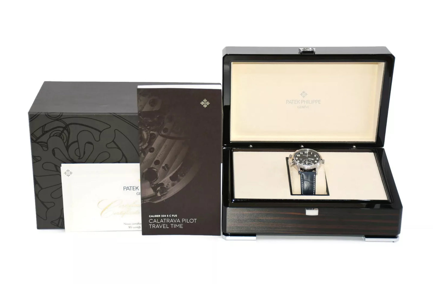 Patek Philippe Pilot Travel Time Tiffany & Co 18K White Gold Watch 5524G-001
