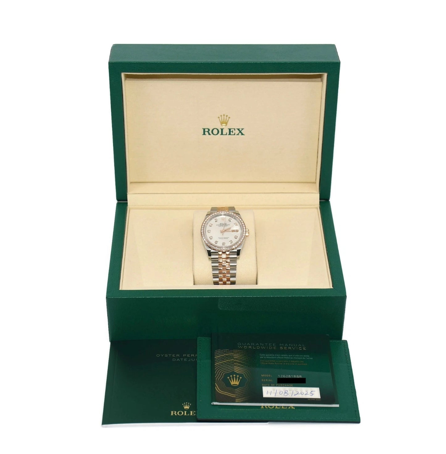 Rolex Datejust Diamond 18K/Stainless Steel Watch 126281RBR