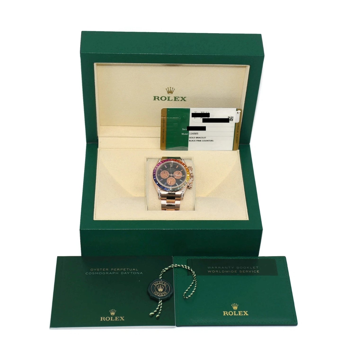 Rolex Daytona Rainbow 18K Rose Gold Watch 116505