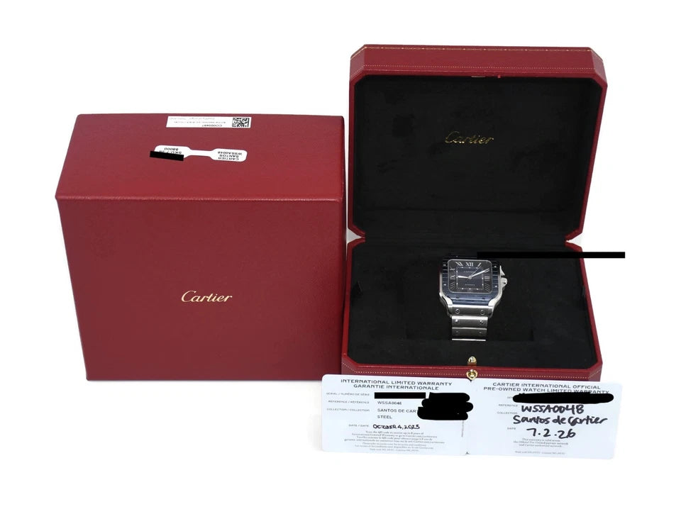 Cartier Santos Large Stainless Steel Watch WSSA0048