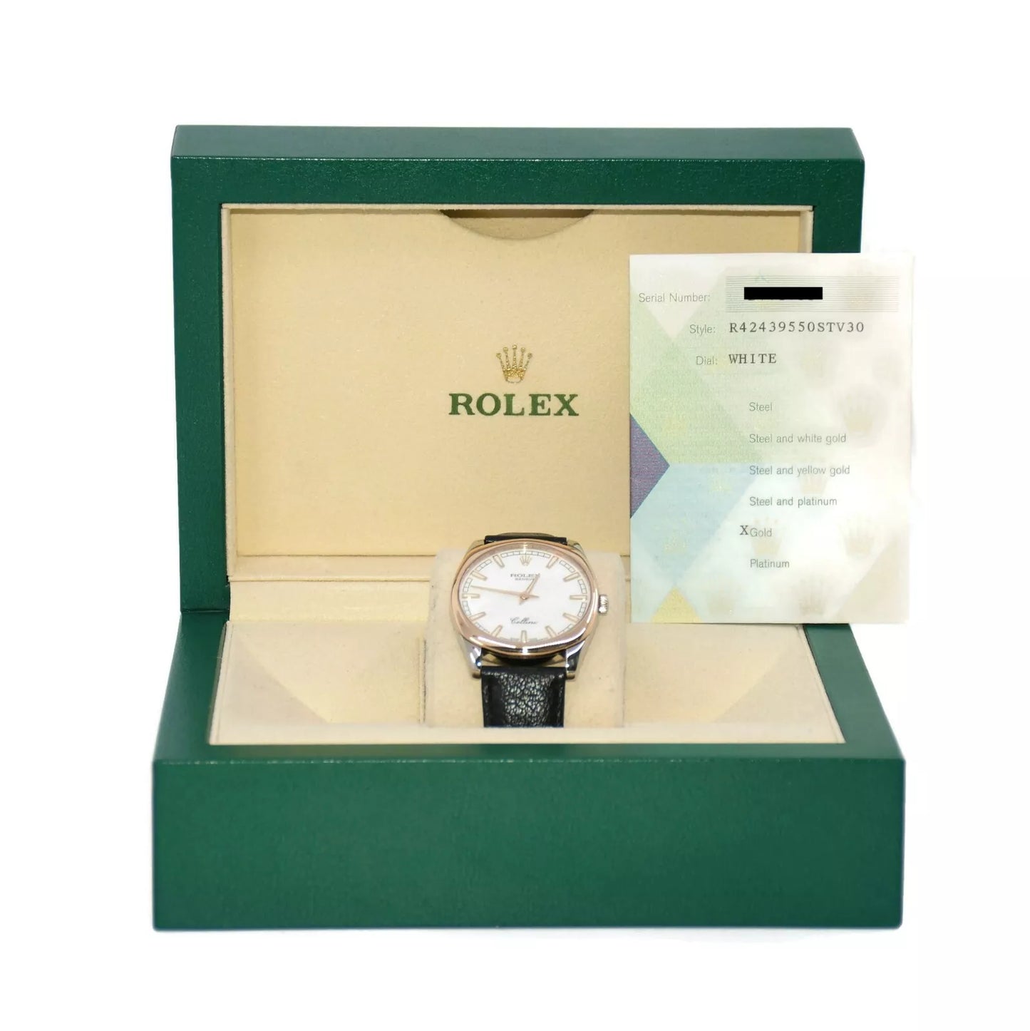 Rolex Cellini 18K Rose/White Gold Watch 4243