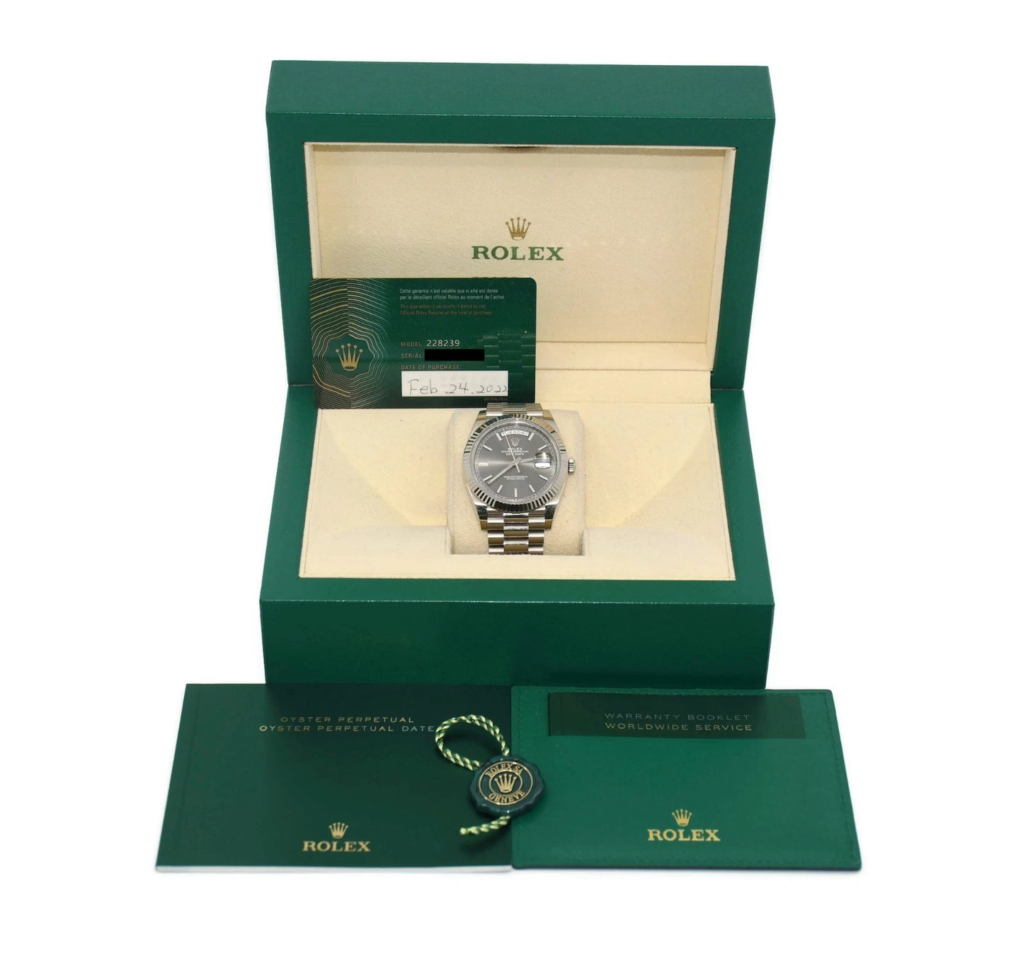 Rolex Day Date 40 18K White Gold Watch 228239