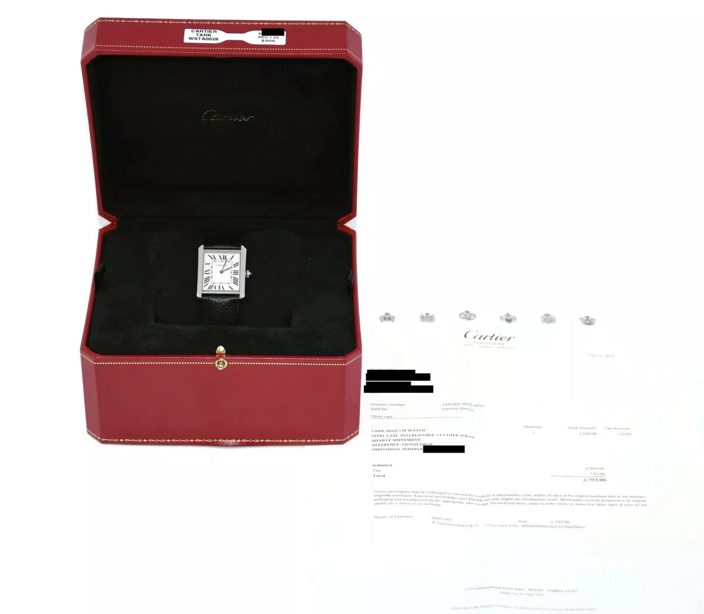 Cartier Tank Solo Stainless Steel Watch WSTA0030