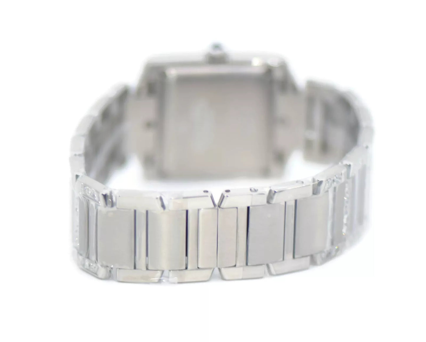 Cartier Tank Francaise Large Diamond Stainless Steel Watch 2302