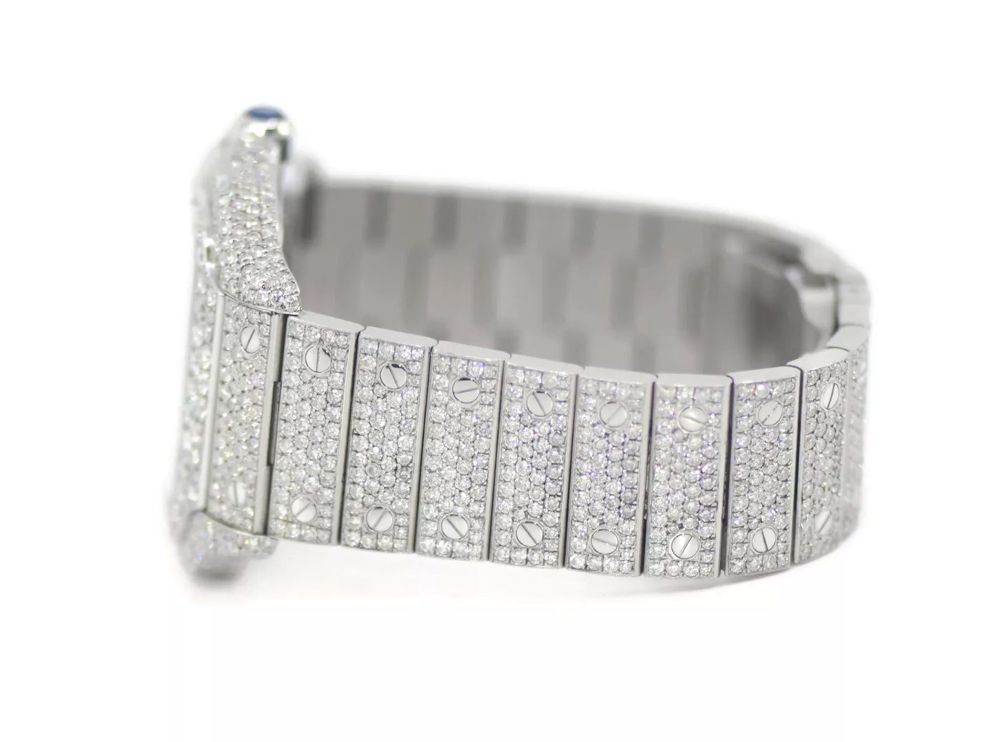 Cartier Santos Large Diamond Stainless Steel Watch WSSA0018