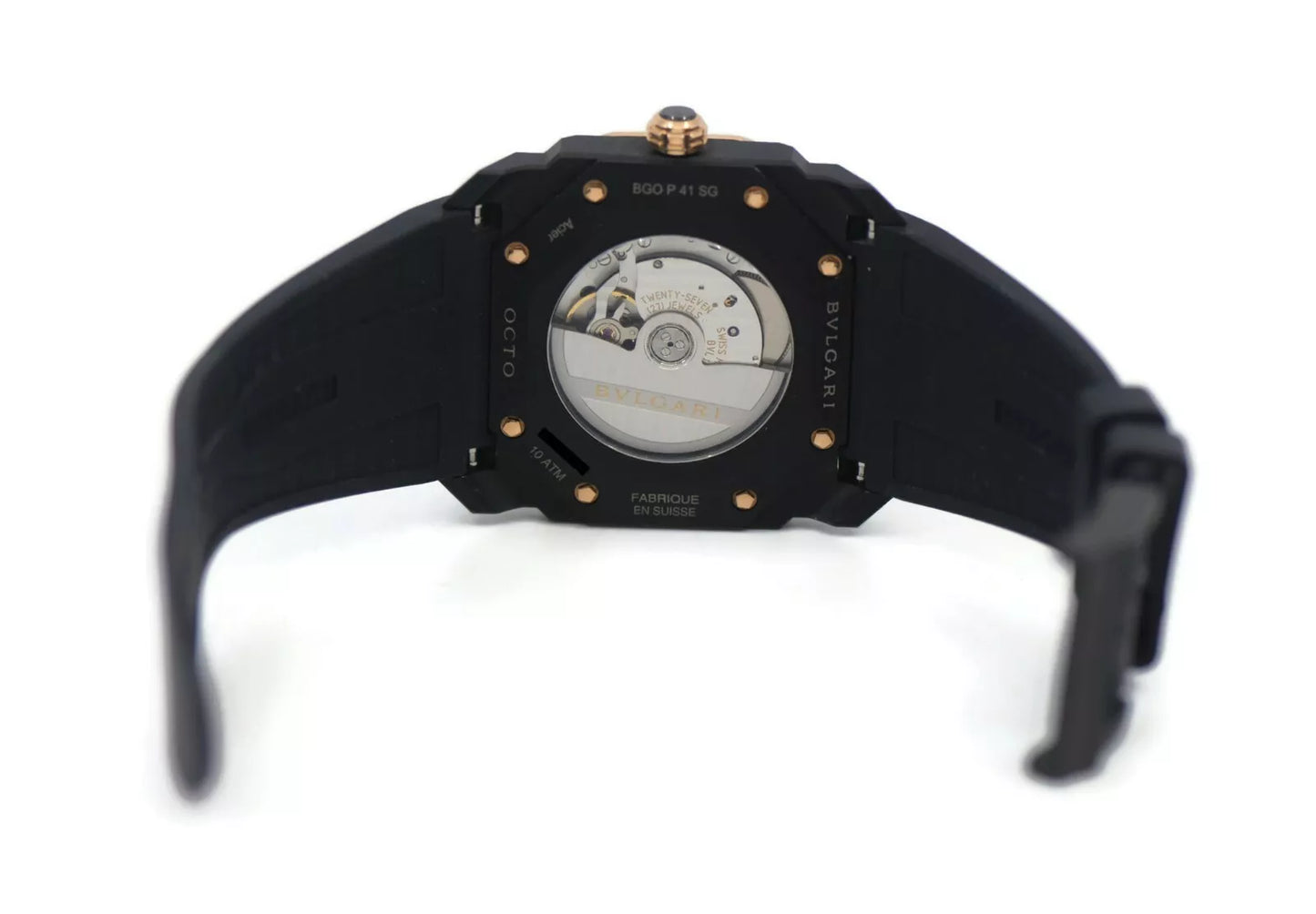 Bulgari Octo 18K Rose Gold/Black Stainless Steel Watch 103085