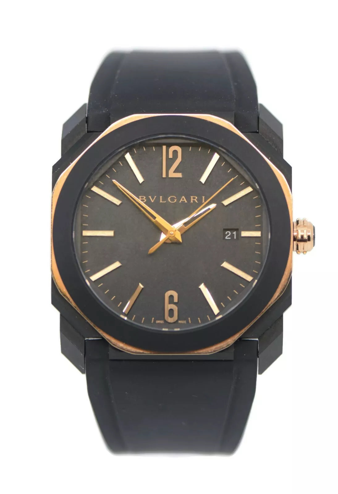 Bulgari Octo 18K Rose Gold/Black Stainless Steel Watch 103085
