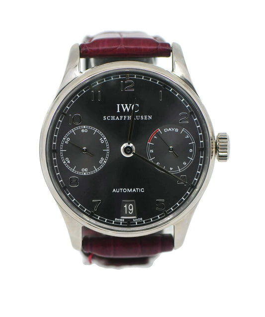 IWC Portuguese 7 Day 18K White Gold Watch IW500106