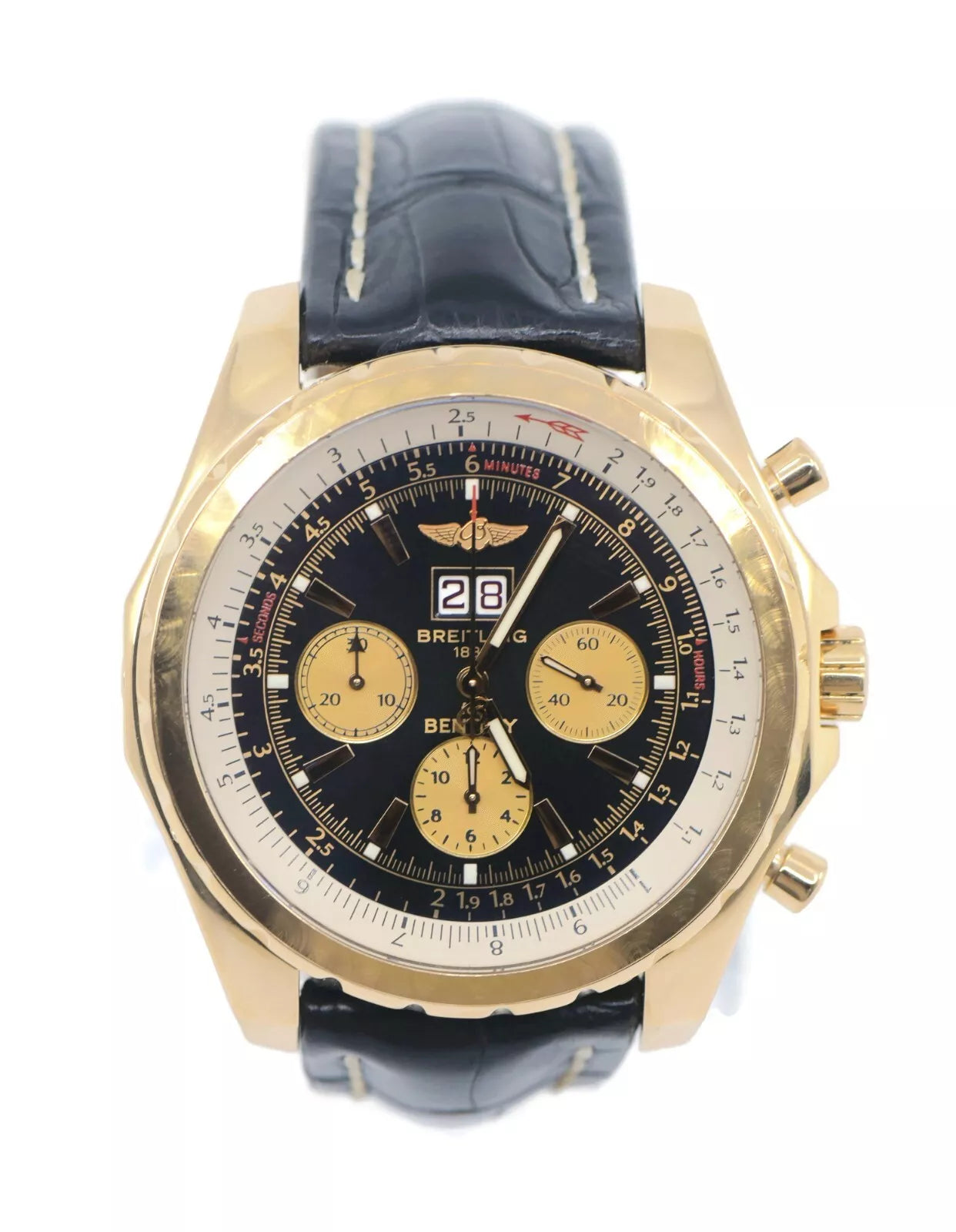 Breitling Bentley 6.75 Chronograph 18K Yellow Gold Watch H44363