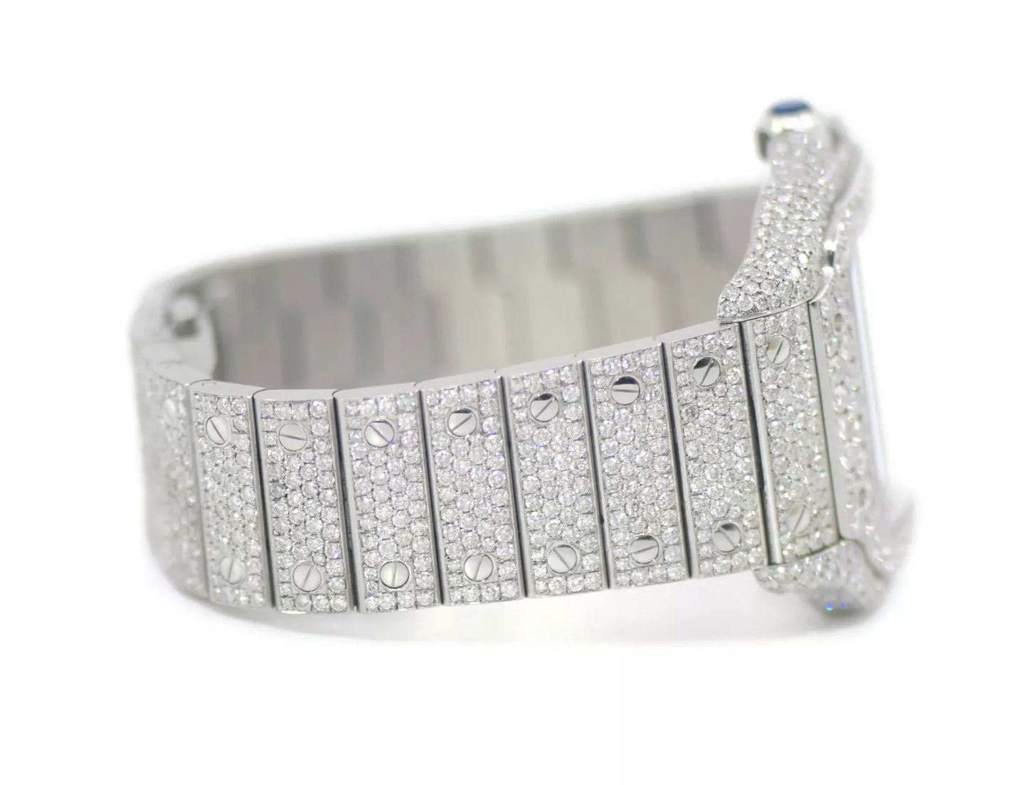 Cartier Santos Large Diamond Stainless Steel Watch WSSA0018