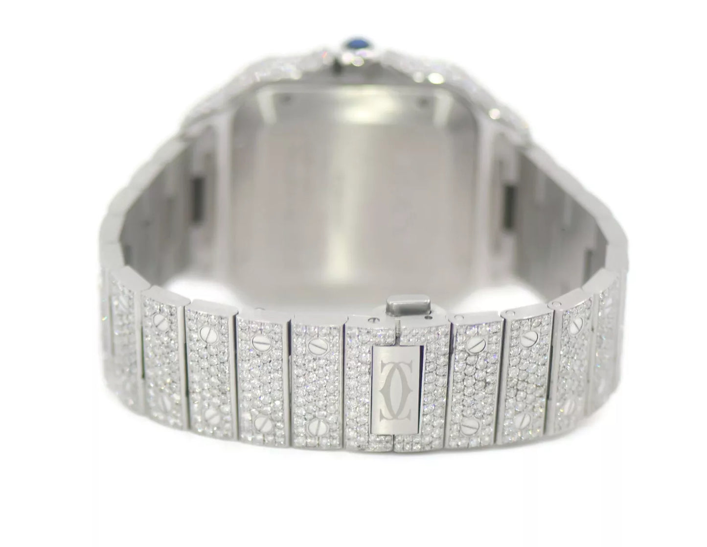 Cartier Santos Large Diamond Stainless Steel Watch WSSA0018