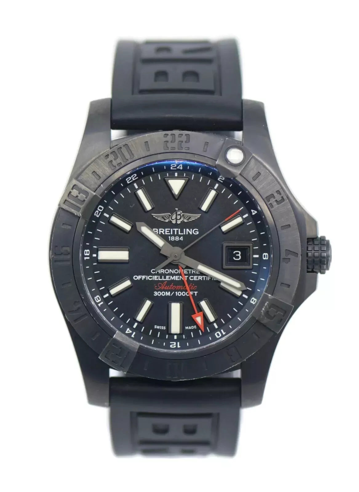 Breitling Avenger II GMT Black Stainless Steel Watch M32390