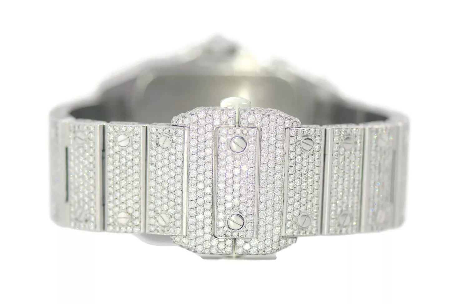 Cartier Santos Large Diamond Stainless Steel Watch W20073X8