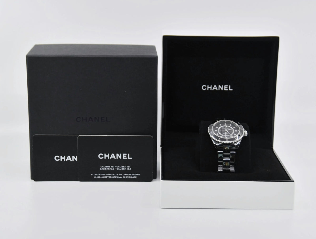 Chanel J12 Diamond Black Ceramic Watch H5702