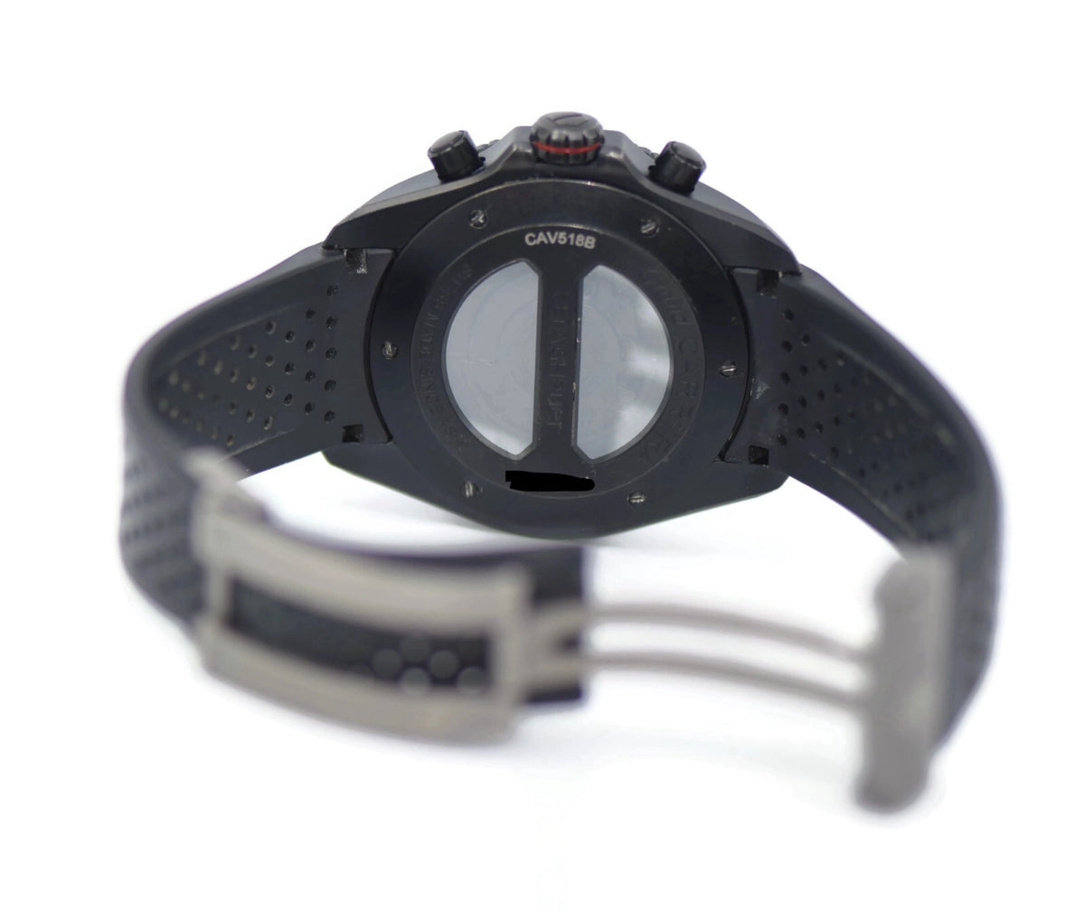 Tag Heuer Grand Carrera Cal Black Titanium Watch CAV518B