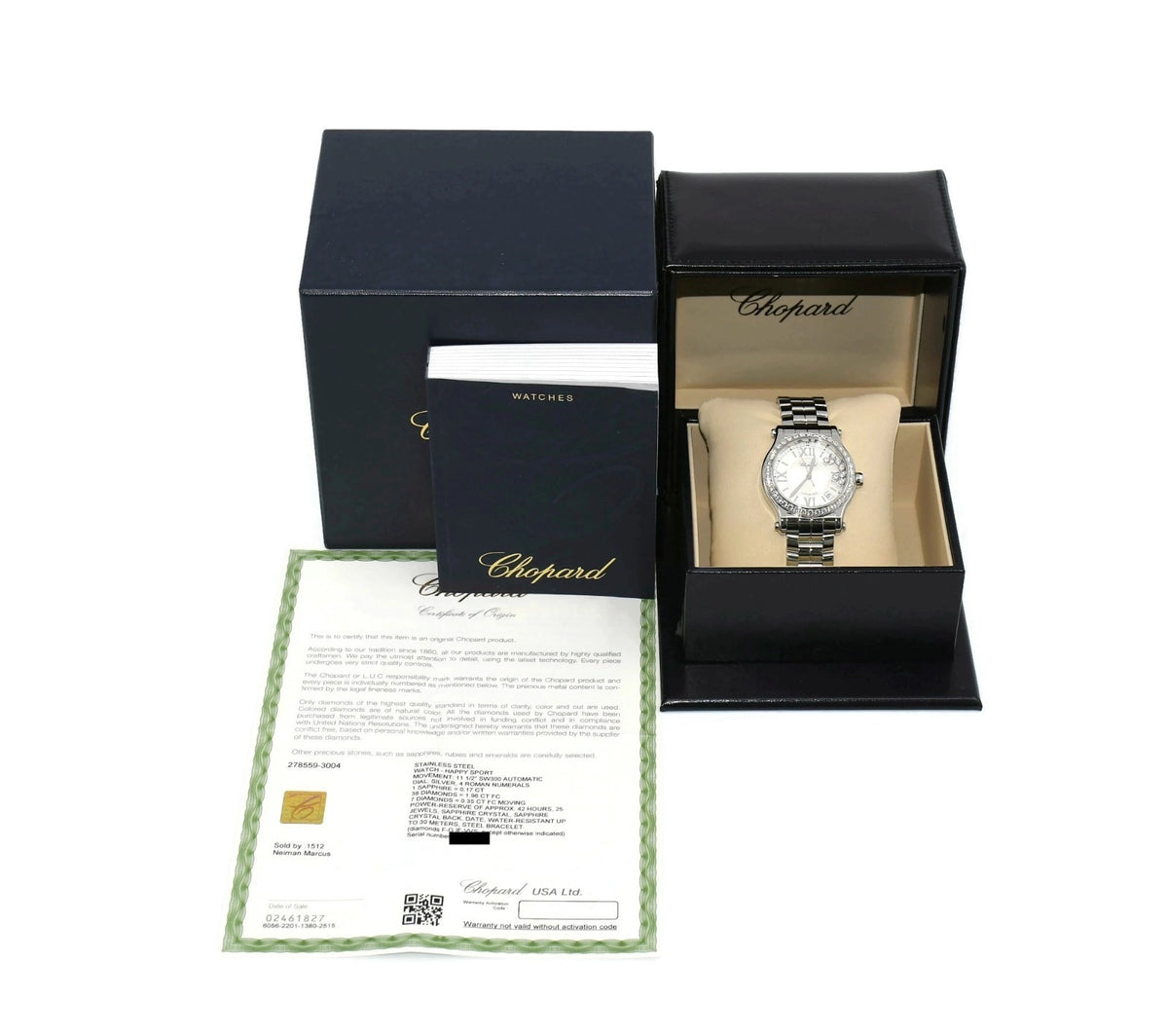 Chopard Hppay Sport Diamond Stainless Steel Watch 278559