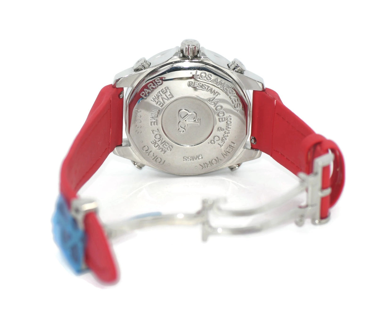 Jacob & Co Five Timezone Diamond Stainless Steel Watch JCM-58DA