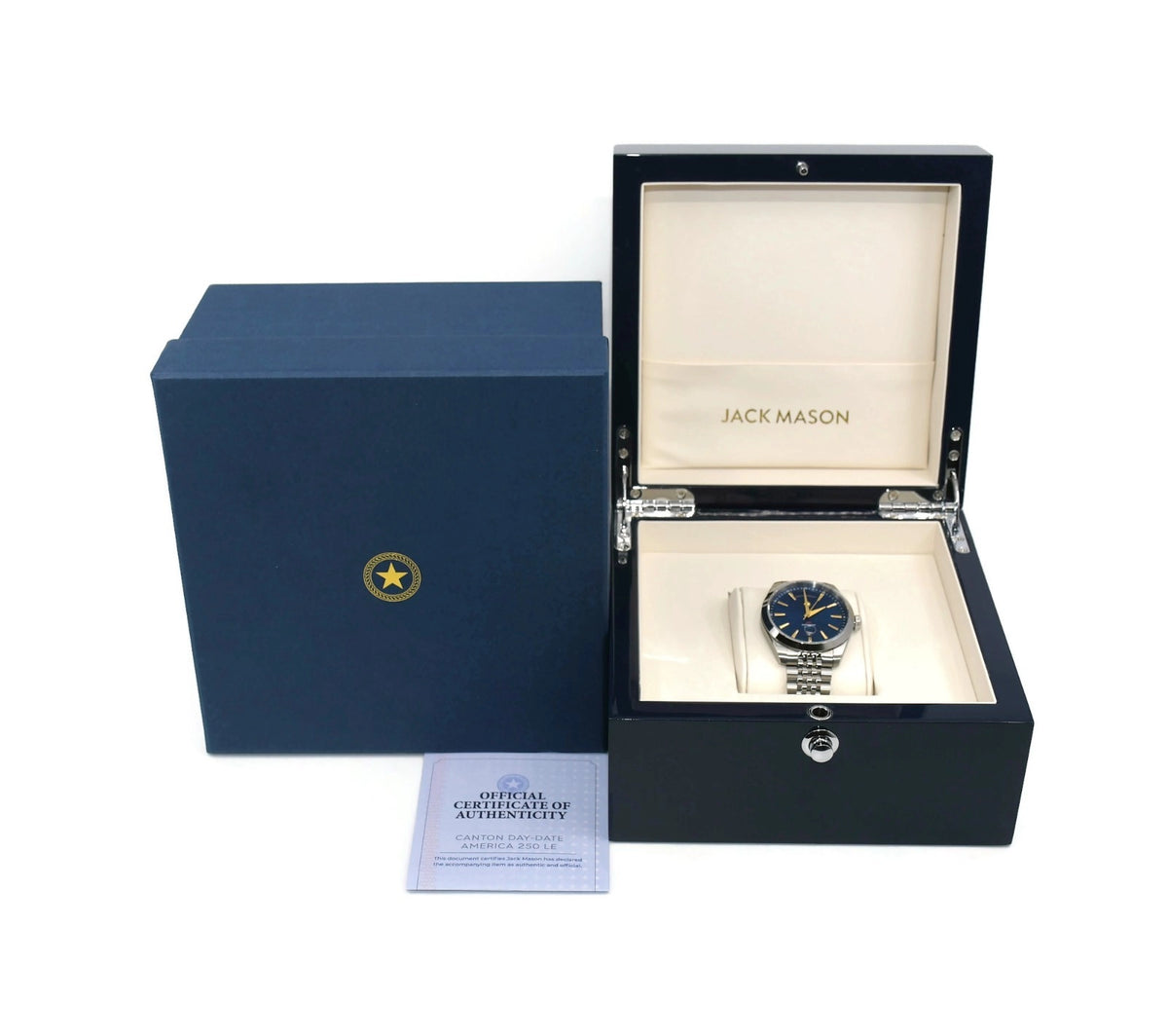 Jack Mason Canton Day Date Stainless Steel Watch