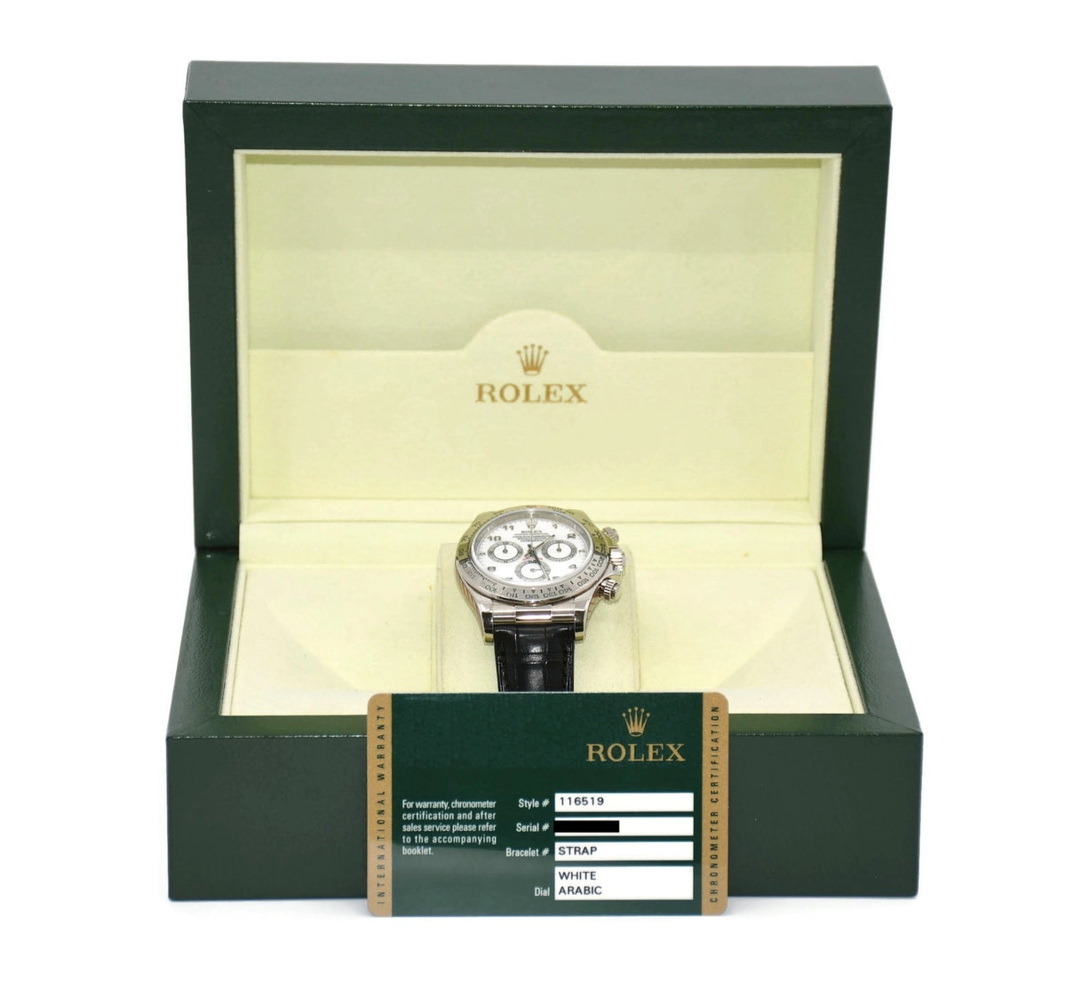 Rolex Daytona 18K White Gold Watch 116519