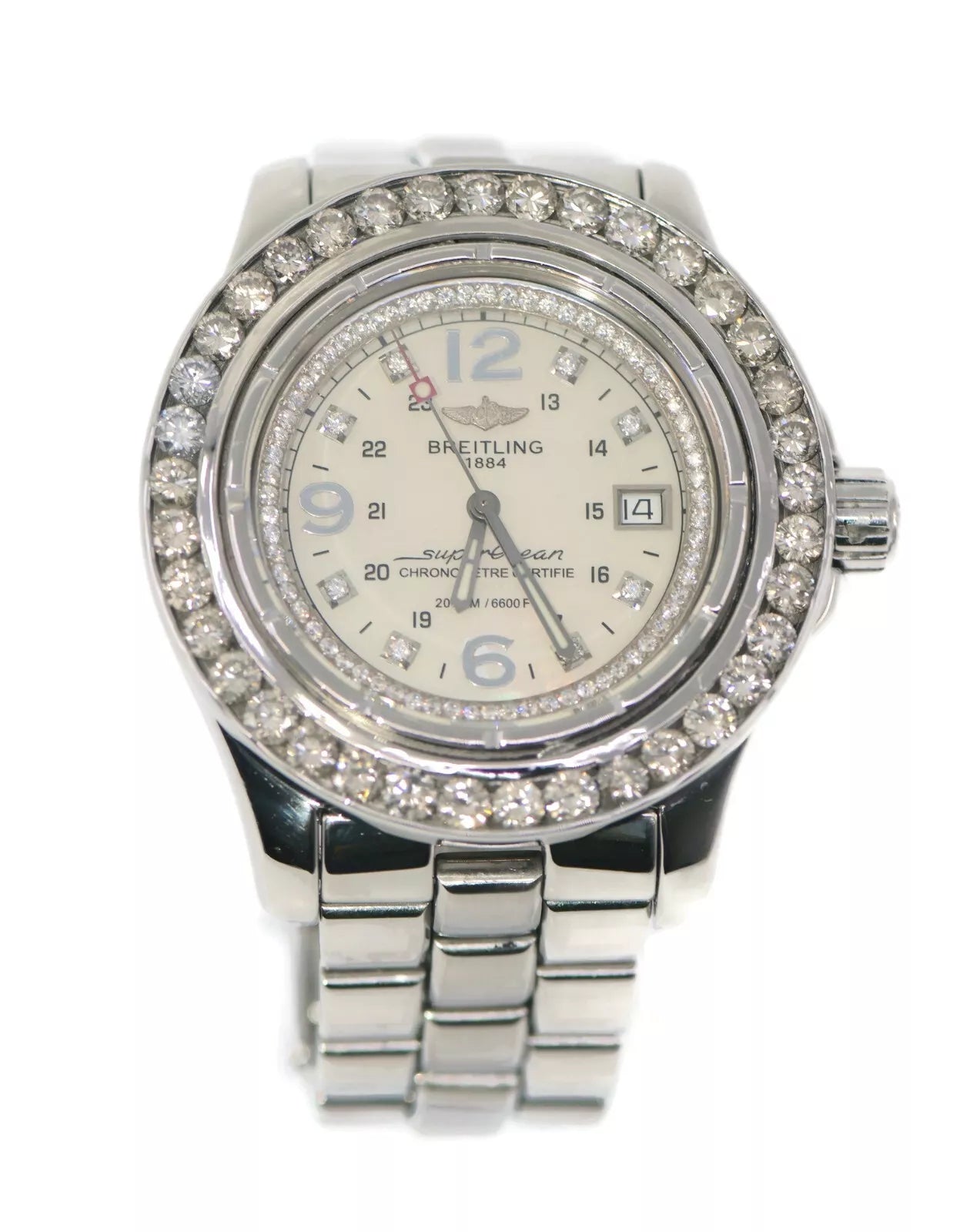 Breitling Superocean Diamond Stainless Steel Watch A17390