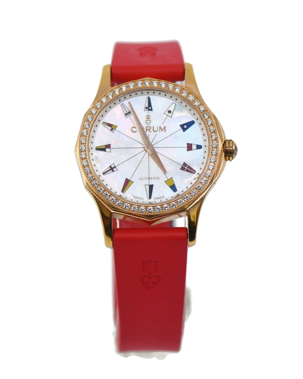 Corum Admirals Cup Legend Diamond 18K Rose Gold Watch 400.100.85/0009