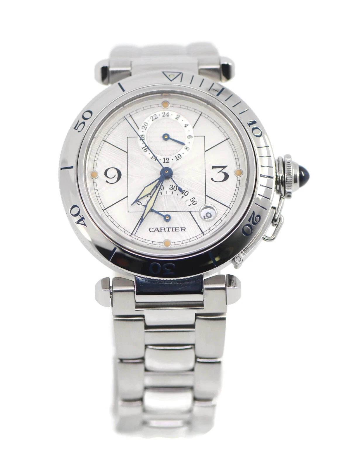 Cartier Pasha GMT Stainless Steel Watch W31037H3