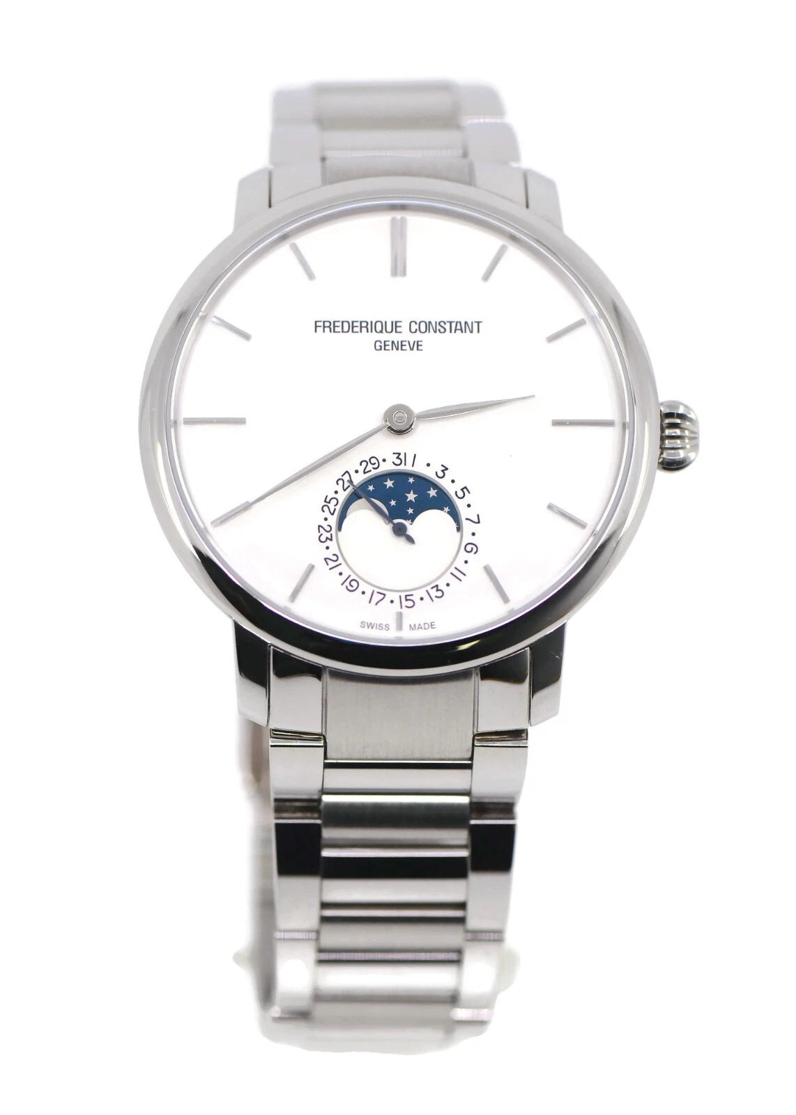 Frederique Constant Slimline Moonphase Stainless Steel Watch FC-705S4S6B2
