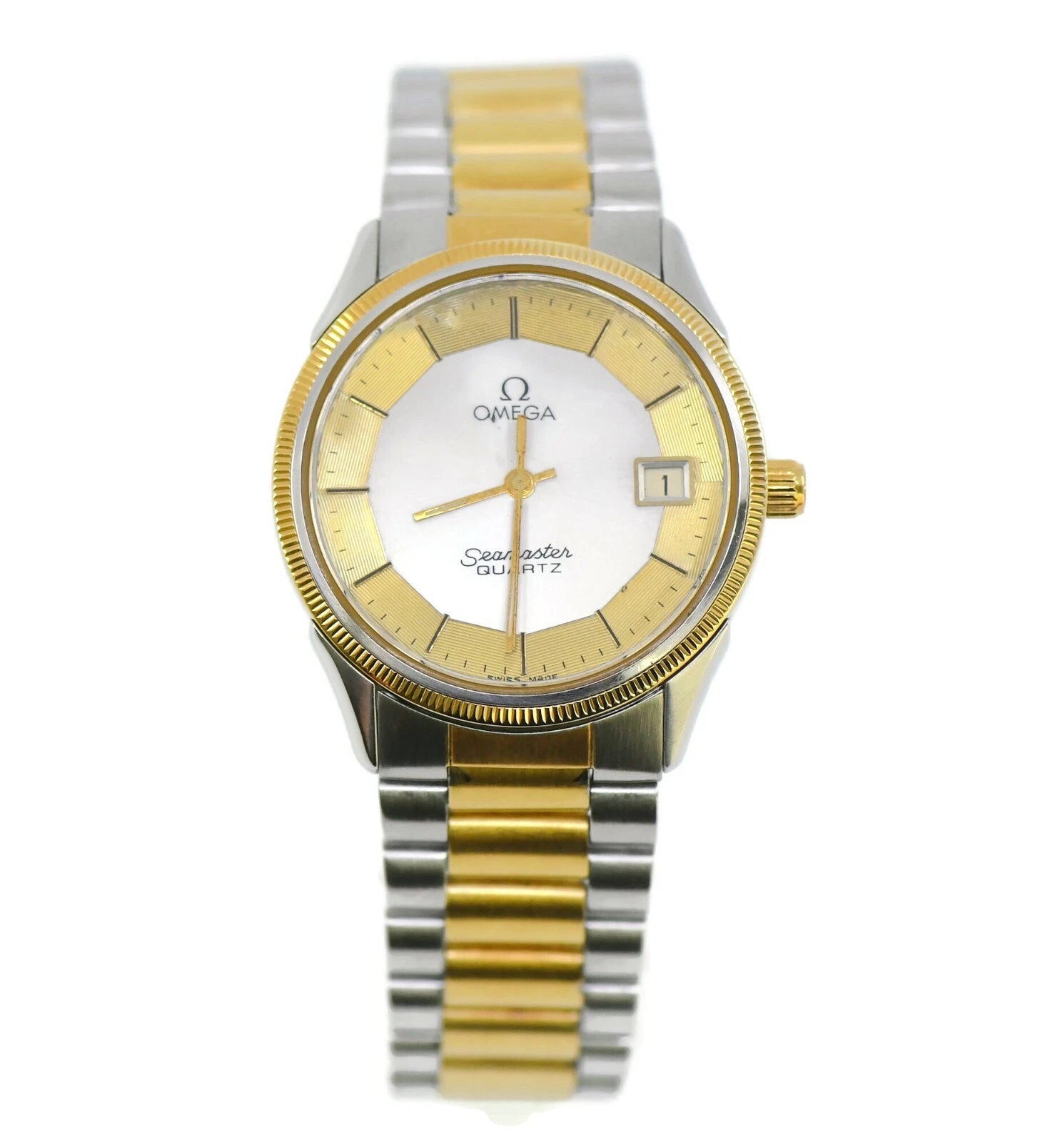 Omega Seamaster Two Tone Stainless Steel Watch 1380