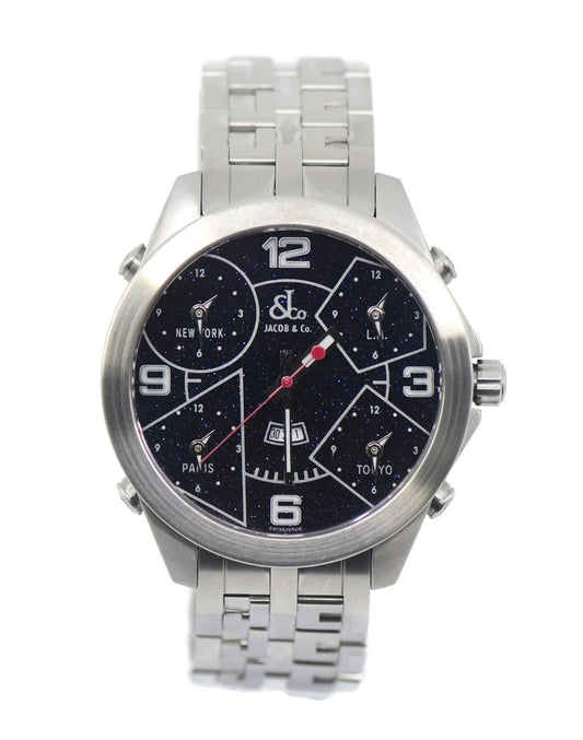Jacob & Co 5 Timezone Stainless Steel Watch