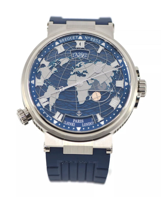 Breguet Marine Hora Mundi 18K White Gold Watch 5557BB
