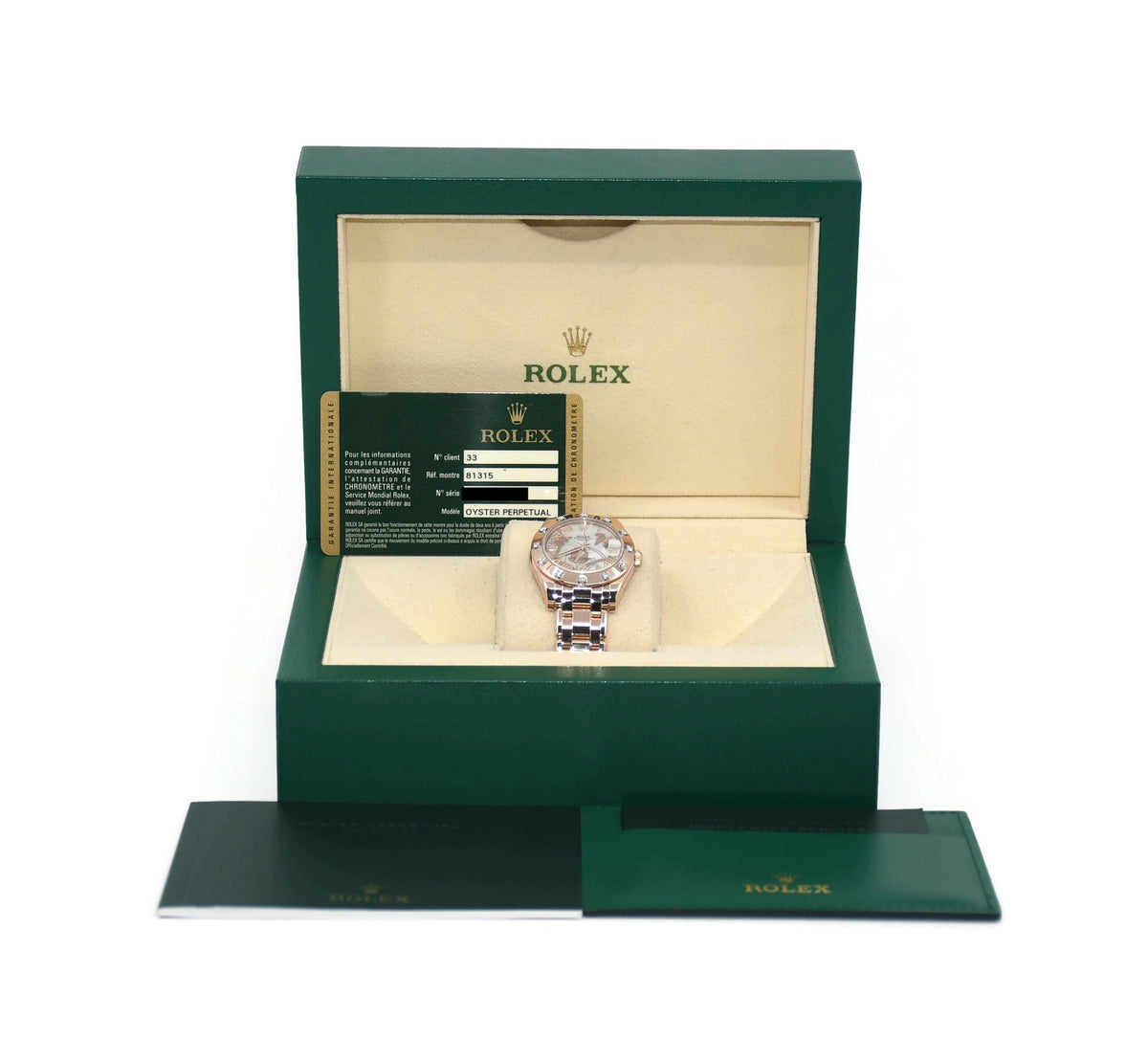 Rolex Pearlmaster Diamond 18K Rose Gold Watch 81315