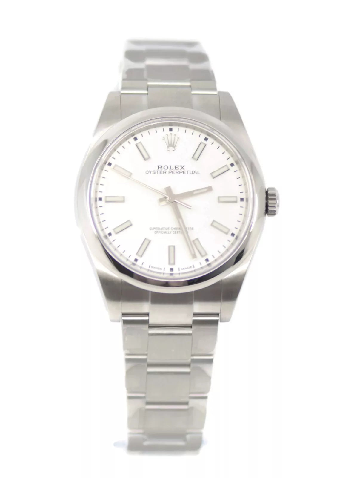 Rolex Oyster Perpetual 39 White Stainless Steel Watch 114300