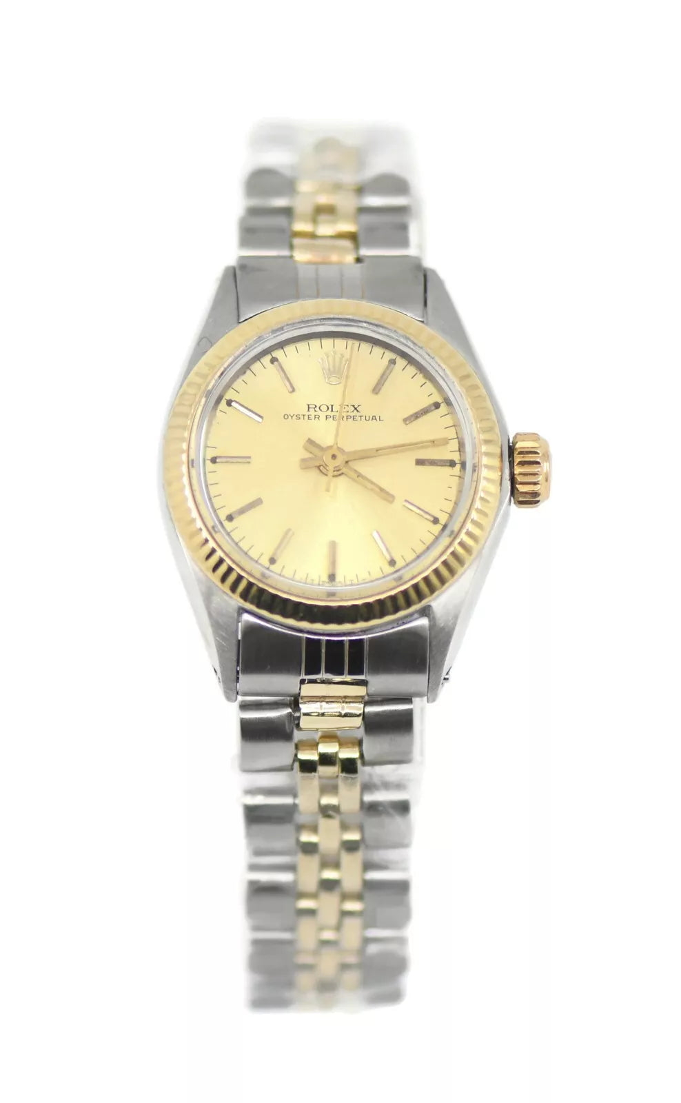 Rolex Oyster Perpetual Two Tone Stainless Steel Watch 6719