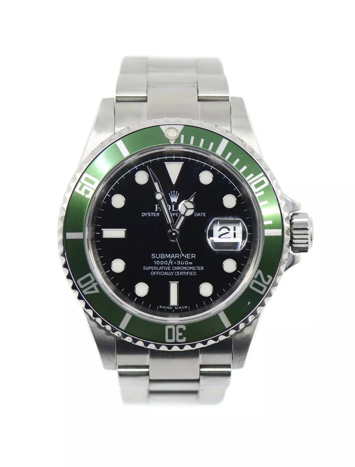 Rolex Submariner Kermit Stainless Steel Watch 16610V