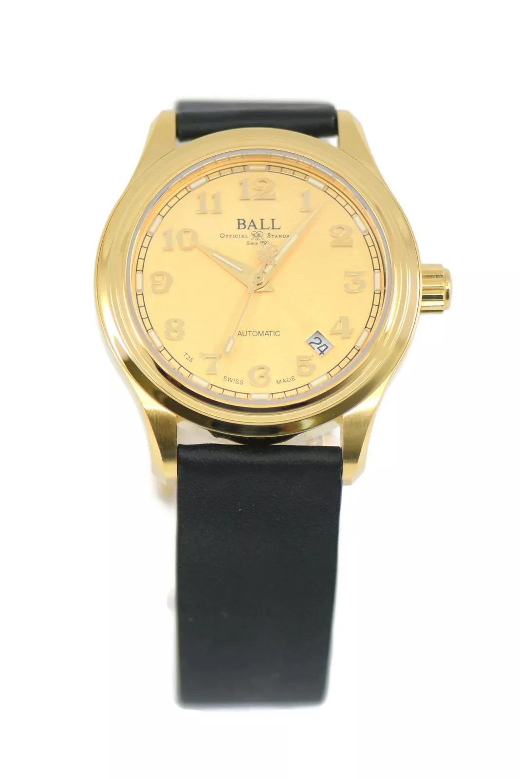 Ball Trainmaster Gold Plated Stainless Steel Watch NM1038D