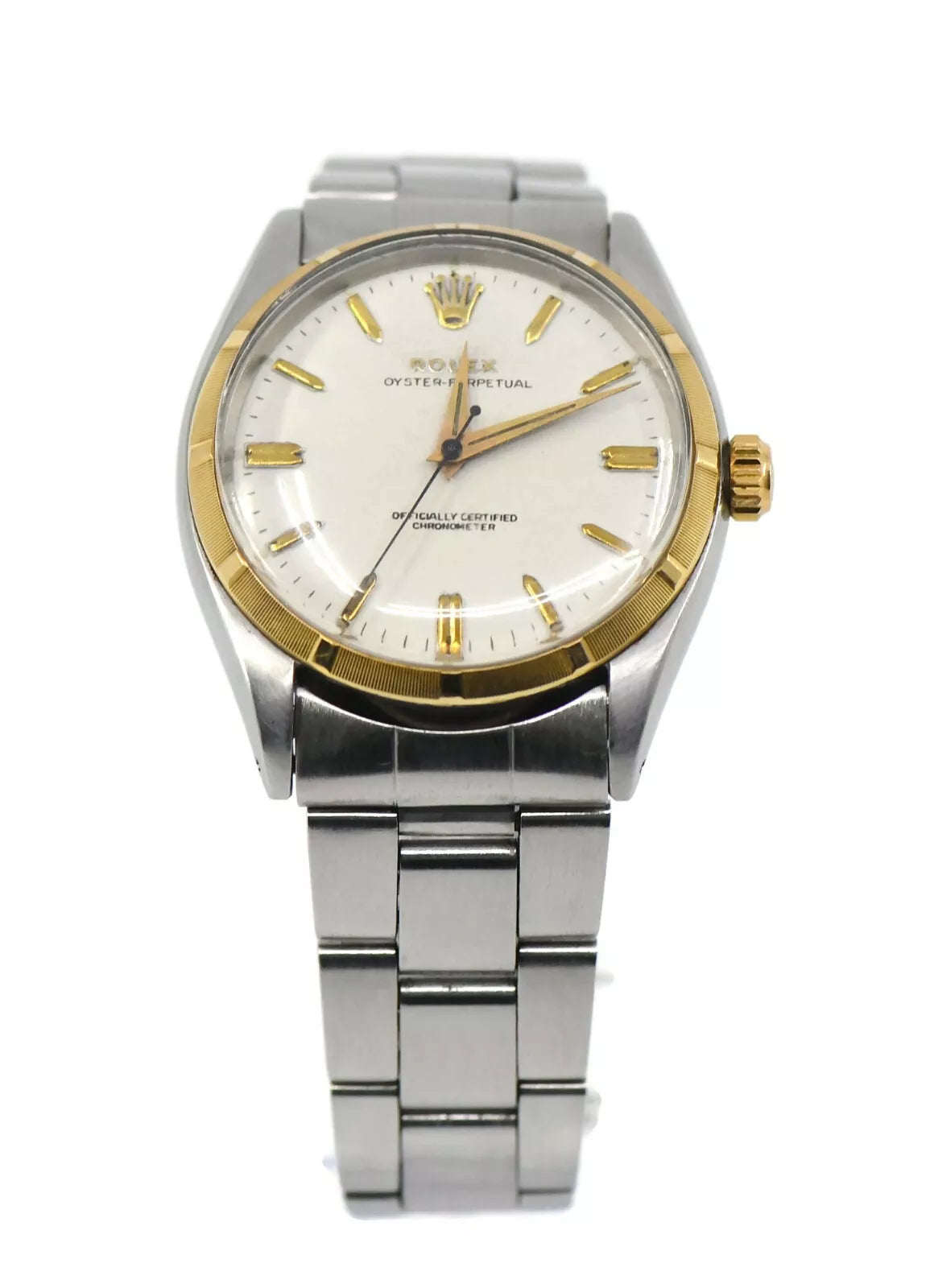 Rolex Oyster Perpetual Two Tone Stainless Steel Watch 6565