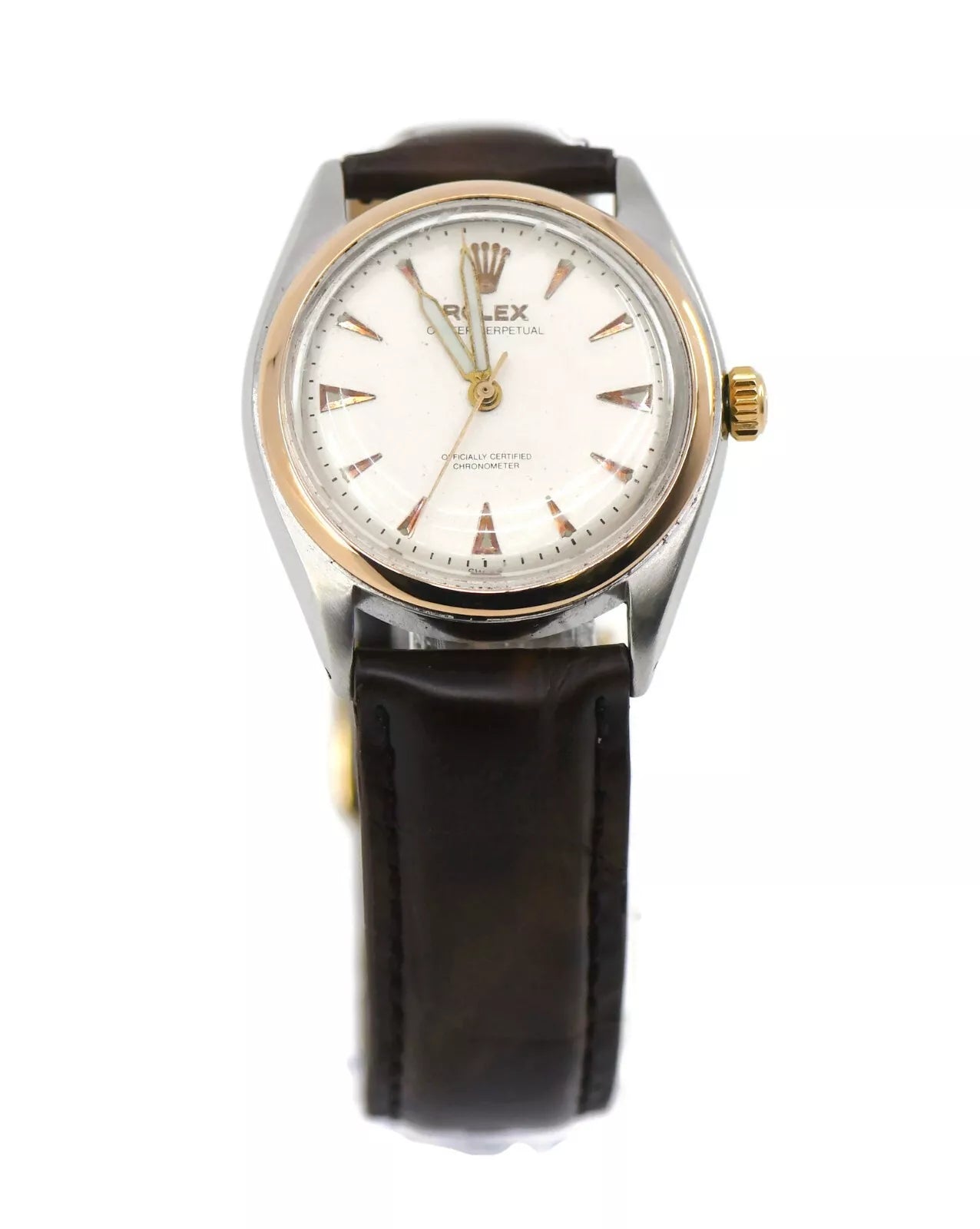 Rolex Oyster Perpetual Two Tone Stainless Steel Watch 6084
