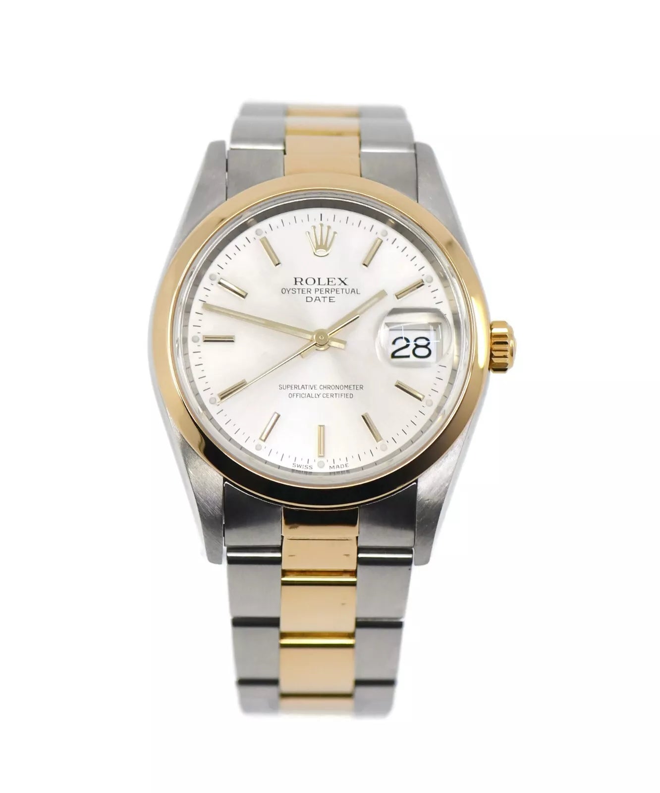 Rolex Oyster Perpetual Date 18K/Stainless Steel Watch 15203
