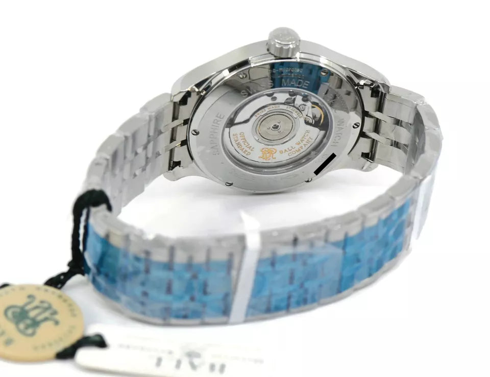 Ball Trainsmaster Power Glow Stainless Steel Watch NM1056D-SAJ-BK