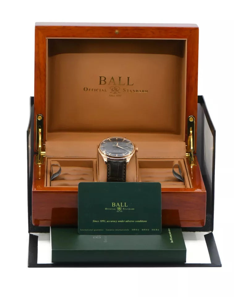 Ball Trainmaster 18K Rose Gold Watch NM2888D
