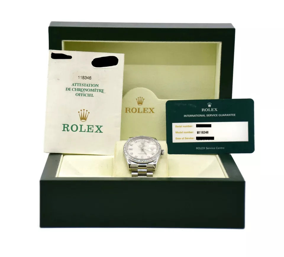 Rolex Day-Date Diamond Platinum Watch 118346