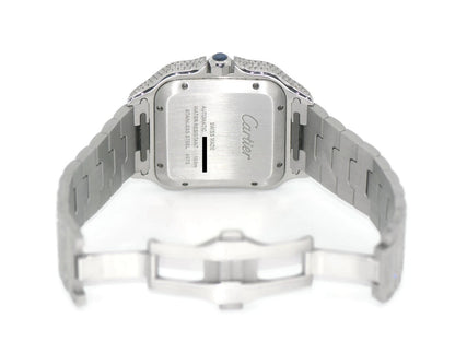 Cartier Santos Large Diamond Stainless Steel Watch WSSA0018
