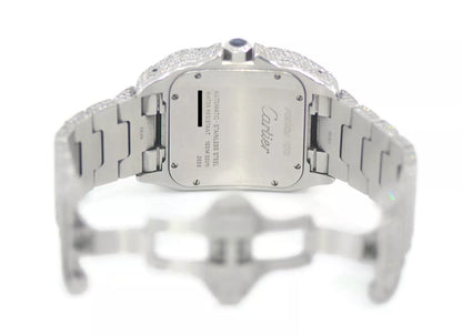 Cartier Santos Large Diamond Stainless Steel Watch W20073X8