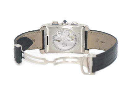Cartier Tank Americaine XL Chronograph 18K White Gold Watch W2609456