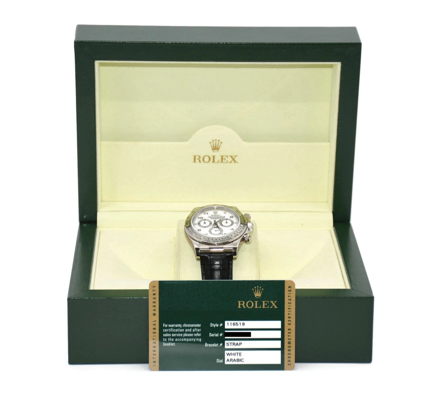 Rolex Daytona 18K White Gold Watch 116519