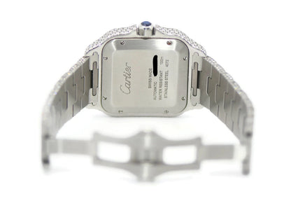 Cartier Santos Large Diamond Stainless Steel Watch WSSA0030