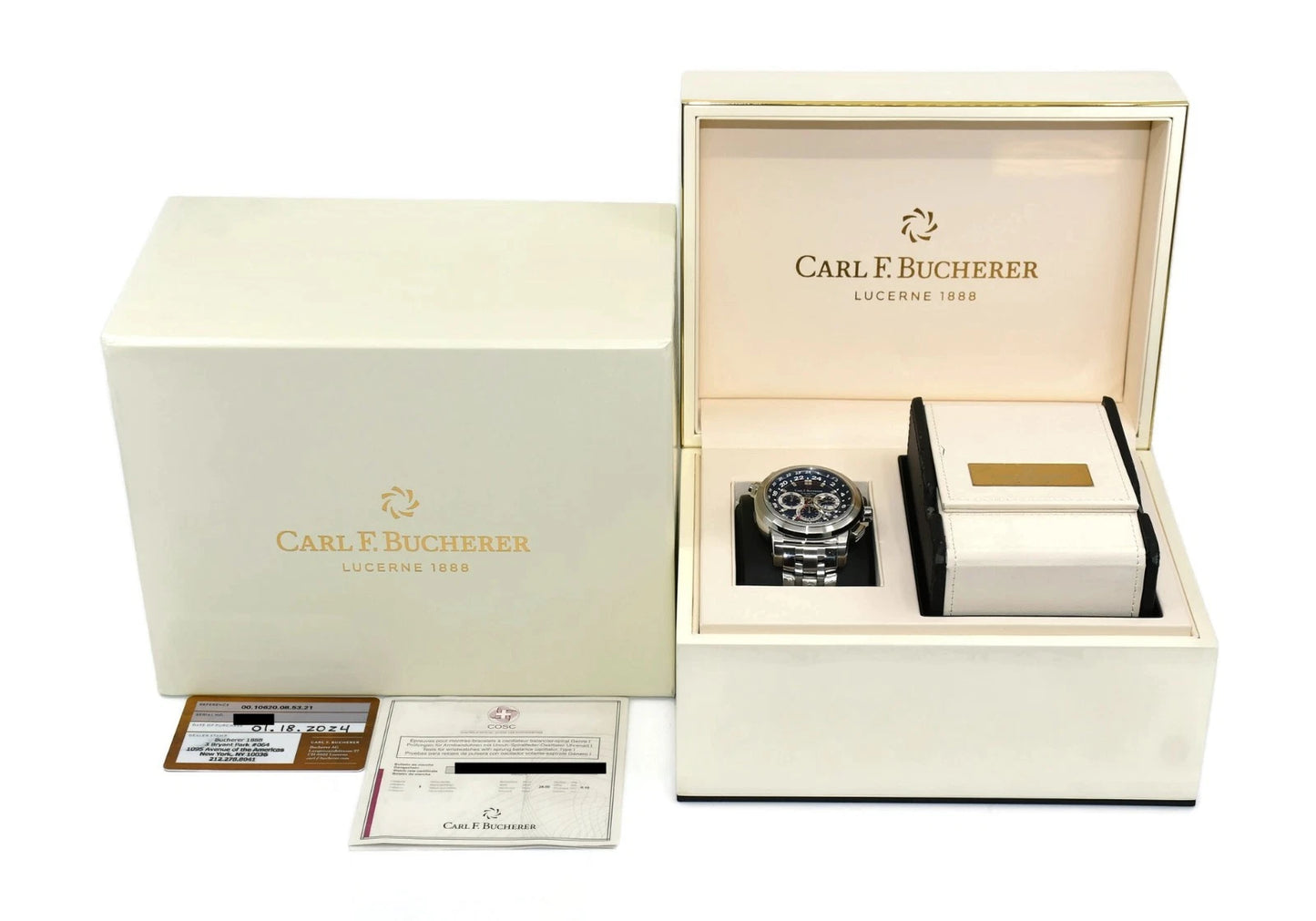 Carl F. Bucherer Traveltec GMT Stainless Steel Watch 00.10620.08.53.21