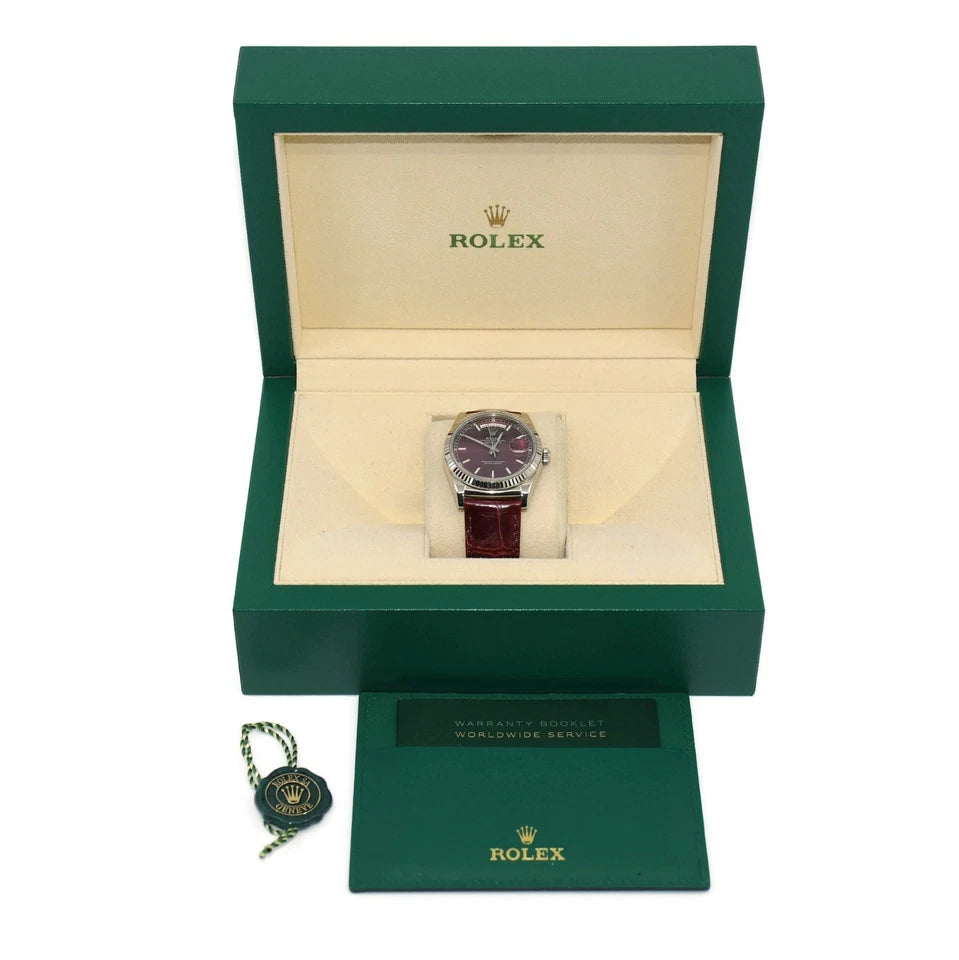 Rolex Day Date Cherry Red 18K White Gold Watch 118139